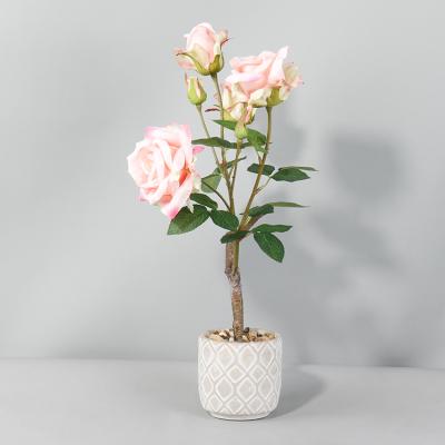 China Eco-friendly Perfect Quality Decor Artificial Flowers Bonsai Trees 60 Cm Ornamental Pink Bonsai Trees for sale