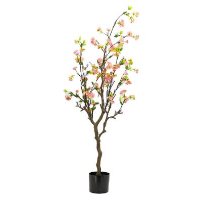 China New Sale Artificial Wedding Classic/Postmodern Cherry Blossom Tree Flowers Trees Sakura Bonsai Tree Decoration for sale