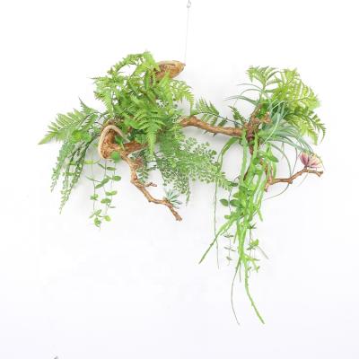 China New Arrival Artificial Hanging Plants Wall Fern Grass Eco-friendly Decoration Artificial Plant for sale