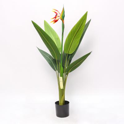 China Home Artificial Flower Potted Plant 90cm Potted Lucky Bird Plants 2 Heads Bird for sale