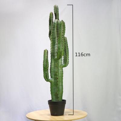 China Living Room Indoor Artificial Plants 6 Head Five-Horned Cactus Column Bonsai For Fake Cactus 117cm Tall for sale