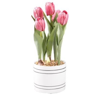 China Europe Tulip High Quality PU Tulip Artificial Flowers Hand Made Decorative Flowers For Home Hotel for sale