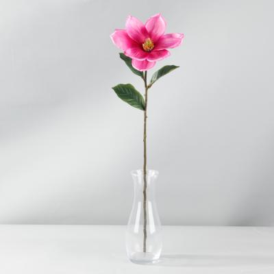 China Eco-friendly Wholesale Artificial Flower Decoration Single Stem Magnolia Flower for sale