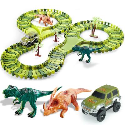 China Play Inside YongnKids Dinosaur Track Toys Set Single Assemble Changeable Track Dinosaur Park Toys for sale