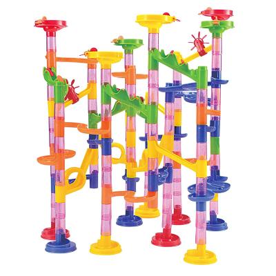 China Play Inside YongnKids Marble Race Game Building Block Slide Rail Ball Track Maze Brick Plastic Rolling Ball For Kid for sale