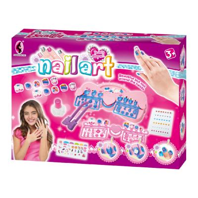 China 2021 DIY Nail Art Studio Toy Fashion Set Nail Kit Make Up Toys For Girls DIY Cosmetics Kids Toys 13*16*4.5cm for sale