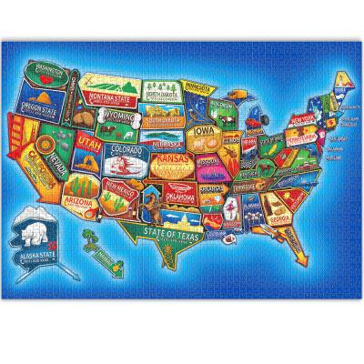 China Educational Toy YongnKids Wholesale American Cartoon Colorful Map Mosaic Jigsaw Puzzles Picture 1000 Pieces for sale