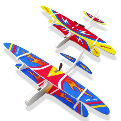 China YongnKids Wholesale Outdoor Play Toys Large Airplane Air Glider Toy Manual Throwing Foamplane For Kids Summer Fun Outdoor Sports Toys Fly Foam for sale