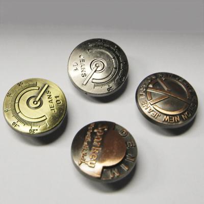 China Custom Vintage Dry Cleaning Fashion Metal Button And Rivets Zinc Alloy Jeans Button for sale