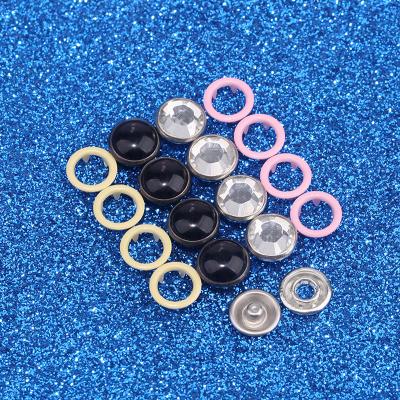 China Dry Cleaning Garment Accessories Custom Covered Five Claw 9.5mm Metal Push Button Cap Fork Ring Snap Button for sale