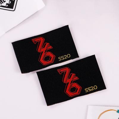 China Viable garment accessories rank brand printing logo design flag private custom flag woven garment labels for sale