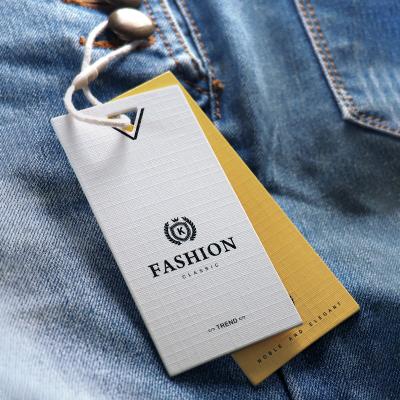 China Apparel Accessories Brand Logo Hang Tag Paper Hang Tag Sustainable Custom Embossed Hang Tags Clothing Garment Accessories for sale