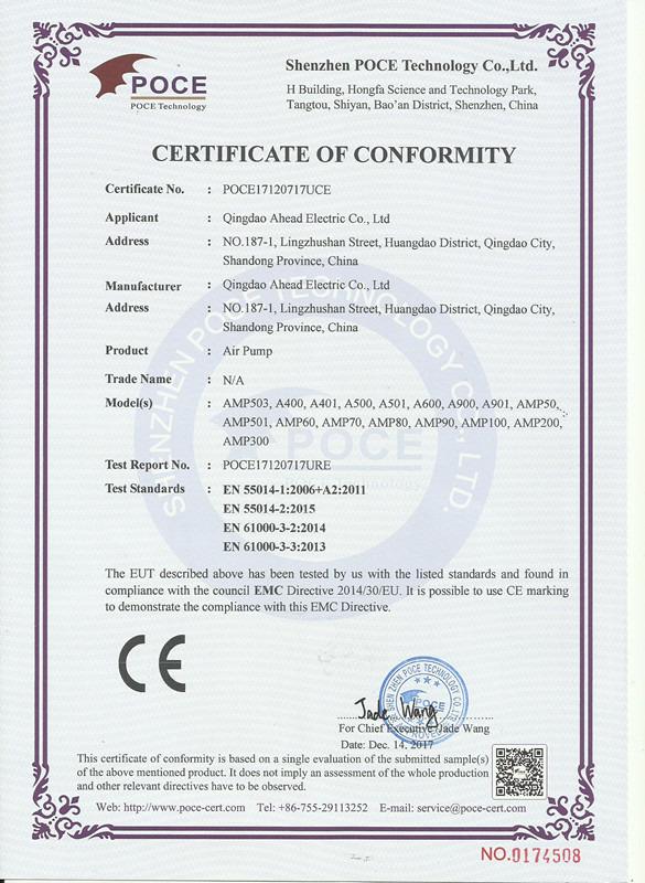 CE - Qingdao Ahead Electric Co., Ltd.