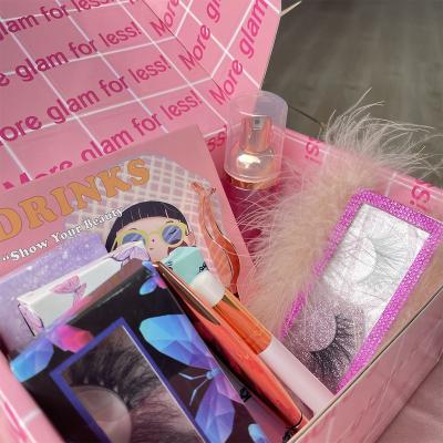 China Vegan Waterproof Mink Lashes Private Label Eyelash Glue Set 5D 3D 25mm Mink Fluffy Eyelashes With Custom Packaging for sale