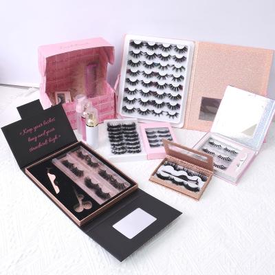 China Waterproof Custom Eyelash Packaging Eyelash Extension Supplies Wholesale Eye Lashes Mink Lash Book 5 Pairs False Eyelash Sets for sale