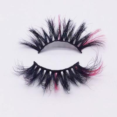 China Wholesale Waterproof 45A-52C Eye Lashes Boxes Bulk Custom Logo Mink Colored Lashes Vendor 25 Mm Colored Mink Fluffy Eyelashes for sale