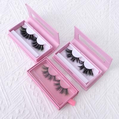 China Newest Styles Waterproof 2022 Soft 5D Mink Strip Loop Band Eyelashes Wholesale Bulk Vendor D Color Eyelash Mink for sale