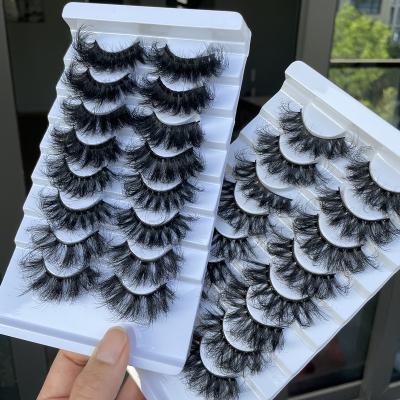 China Private Label Russian Mink Eyelashes Full Strip 25mm False Eyelashes 3D 5D Waterproof Dramatic Fluffy Silk Loop Lashes D for sale