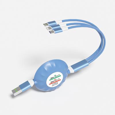 China Retractable 3 in 1 5A Multi Function 3 in 1 Fast Charging Type-C 3in1 Retractable Usb Extension Cable Universal Data Cable Cable for sale