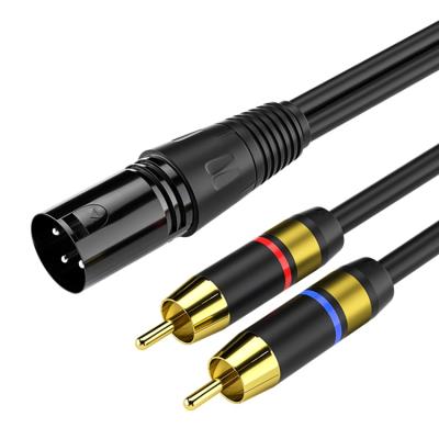 China Car XLR To RCA Cable RCA Male To XLR 3 Pin Cannon Female Audio Video Speaker Cable For Amplifier Plug Mix Cable for sale