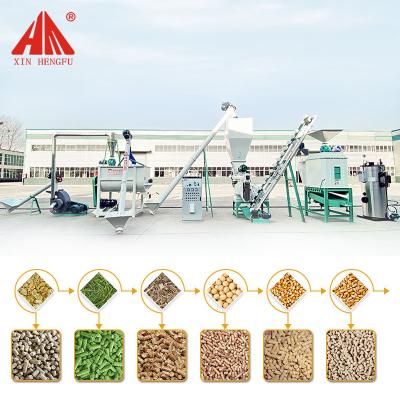 China In medium or large farm or poultry farms plant heater production line 1-1.5 tons per hour for animal feed processing machine for sale