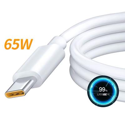 China Super Fast Mobile Phone 65W VOOC Flash Type C USB C Charger Cable Charging Data Cable For OPPO for sale