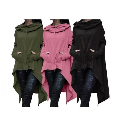 China 2022 Anti-Shrink Women Plus Size Irregular Edge Hoodies Cotton Sheath Long Solid Color Fishtail Sweatshirts Oversized Hoodies Dress for sale