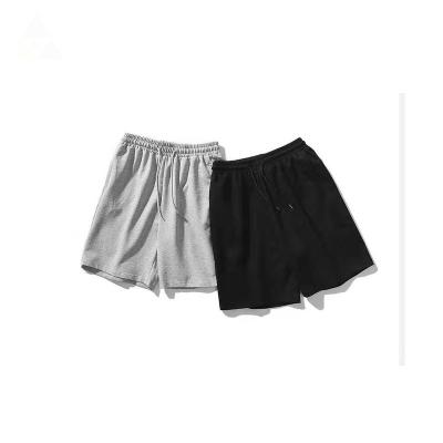 China Custom Logo Toweling Mens Cotton Breathable 100% Sweat Shorts Solid Color Sports Men Casual Shorts for sale