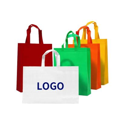 China Promotional Reusable Tote Bag Gift Heavy Duty pp Nonwoven Grocery Shopping Bag Custom Logo Printed Storage Nonwoven Bag for sale