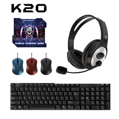 China Top Selling Anti-fall Keyboard Mouse Earphones 4-in-1Combo Mouse Pad Set For Gaming Computer Laptop Mac Windows OS Slim Keyboard for sale