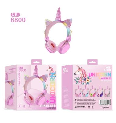 China Cute Earphone Kids Headphones Unicorn Headset For Girls Gift Protective Headset Teenage Sound Headphones for sale