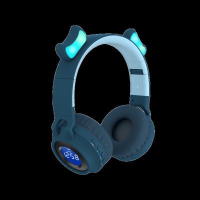 China LED Display Cat Ears LED Screen Earphones Kids Gift Wireless Headphones With SD Card FM RadioLED Display for sale