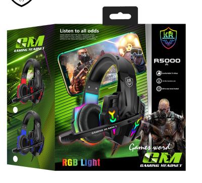 China RGB LIVE Light Streaming Gaming Headphones Gaming Headsets With RGB Light 7.1 Bezel For PC Laptop PS4 PS5 for sale