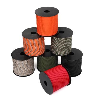 China 550 Core 50/100feet 7 550 Paracord Durable Military Outdoor Paracord Rope 4mm Polyester For Tent Tying And DIY for sale