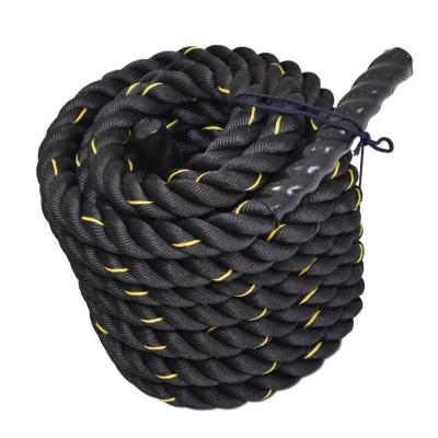 China High Quality Black Training Rope 30ft Training Battle Rope Bodybuilding Bodybuilding Fitness Wrestling Ropes for sale