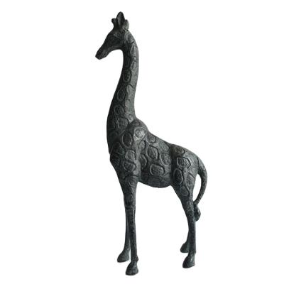 China China Brass Cast Iron Giraffe Statue Giraffe Ornaments for sale