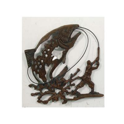 China Europe cast decor fishing man for wall hanging for sale