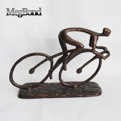 China Europe cast designed man bicycle figurine home decoration for decor for sale