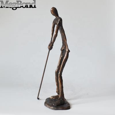 China Europe Metal Cast Iron Sculpture Man Statue Man Bronze for sale