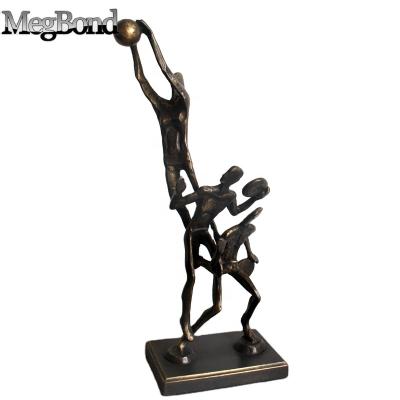 China Europe cast iron sportsman player player antique bronze statue for home creative decoration for sale