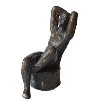 China Europe Cast Iron Man Sculpture Bronze Sculpture Naked Man for sale