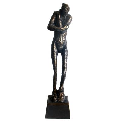 China Europe Antique Bronze Abstract Nude 3D Woman Floor Desk Statue In Cast Material for sale