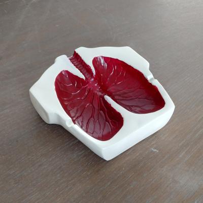 China Custom handcrafted cigarette lung shape ashtray gift resin creative decorative ashtray table top ashtray smoking is harmful to health for sale