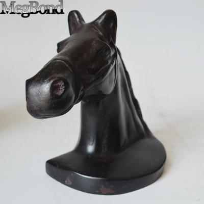 China Metal Cast Bronze Horse Head Statues Bookends Decoration for sale