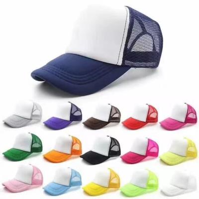 China Factory Wholesale Custom Logo 5 Panel Hat Simple White Mesh Foam Trucker Hat for sale