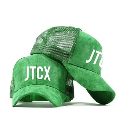 China JOINT Mesh 6 Panel Baseball Hat High Quality Breathable Custom Embroidered Suede Trucker Hat for sale