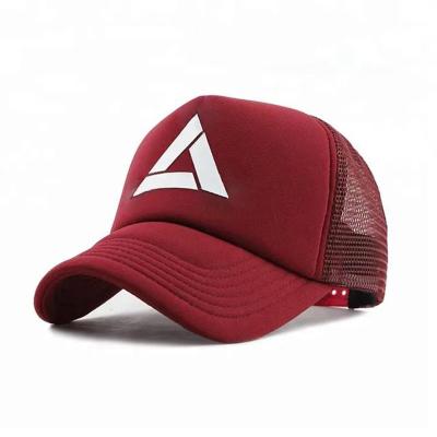 China breathable & Silkscreen 5 Panel Logo Promotional Foldable Outdoor Sports Custom Golf Hat Waterproof Trucker Mesh Hat for sale