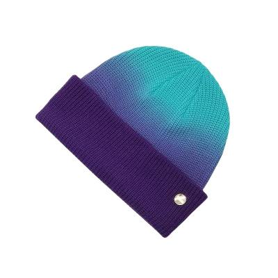 China Rib Unisex Designer Custom Logo Running Outdoor Acrylic COMMON Woven Brand Cross Color Warm Knit Winter Hat for sale