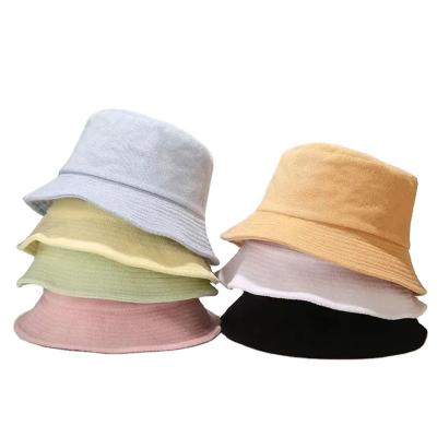 China New Design Picture White Towel Cloth Towel Unisex Universal Four Seasons Cotton Solid Color Bucket Hat for sale