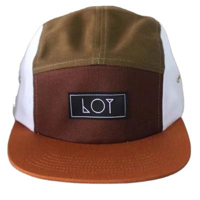 China COMMON fashionable custom label white label color block 5 panel contrasting casual camping hat for sale